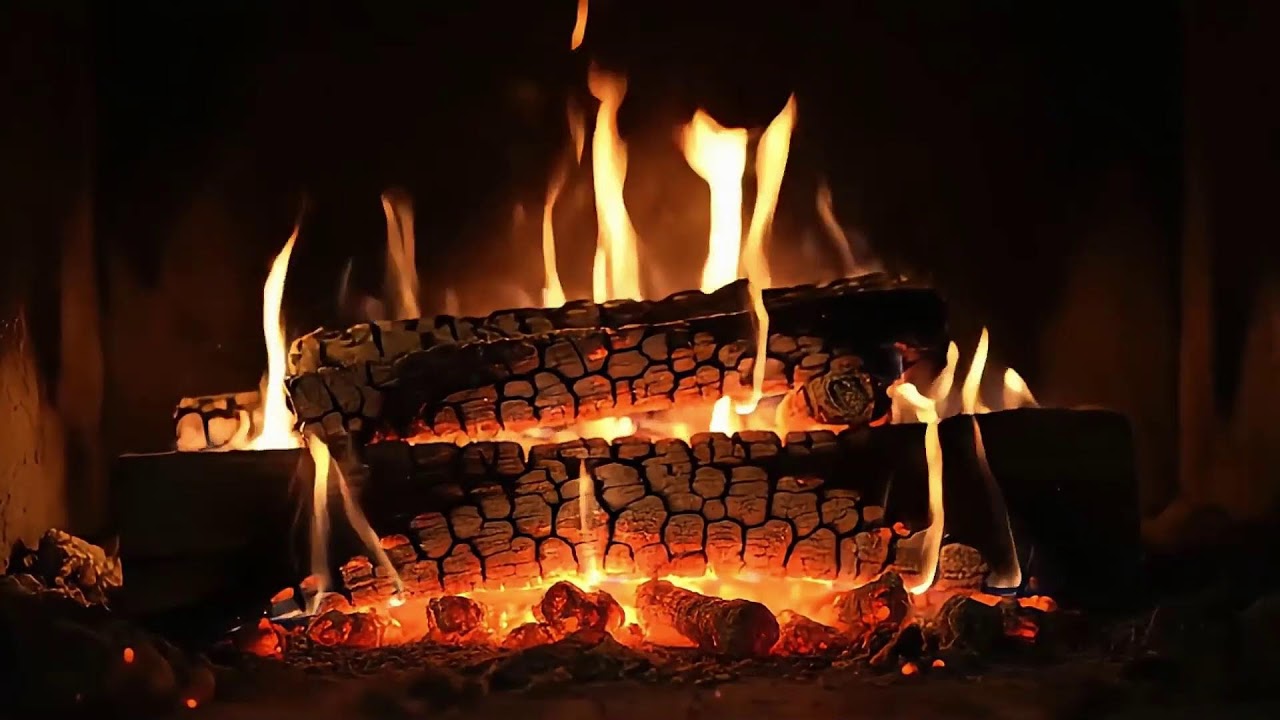 Cozy Fireplace Atmosphere with Soft Crackling Fire for Focus