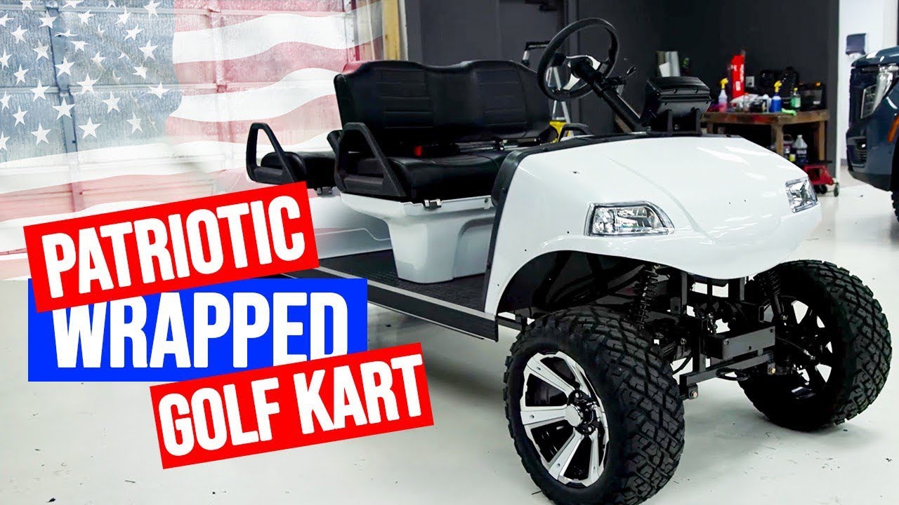 Patriotic Wrapped Golf Kart
