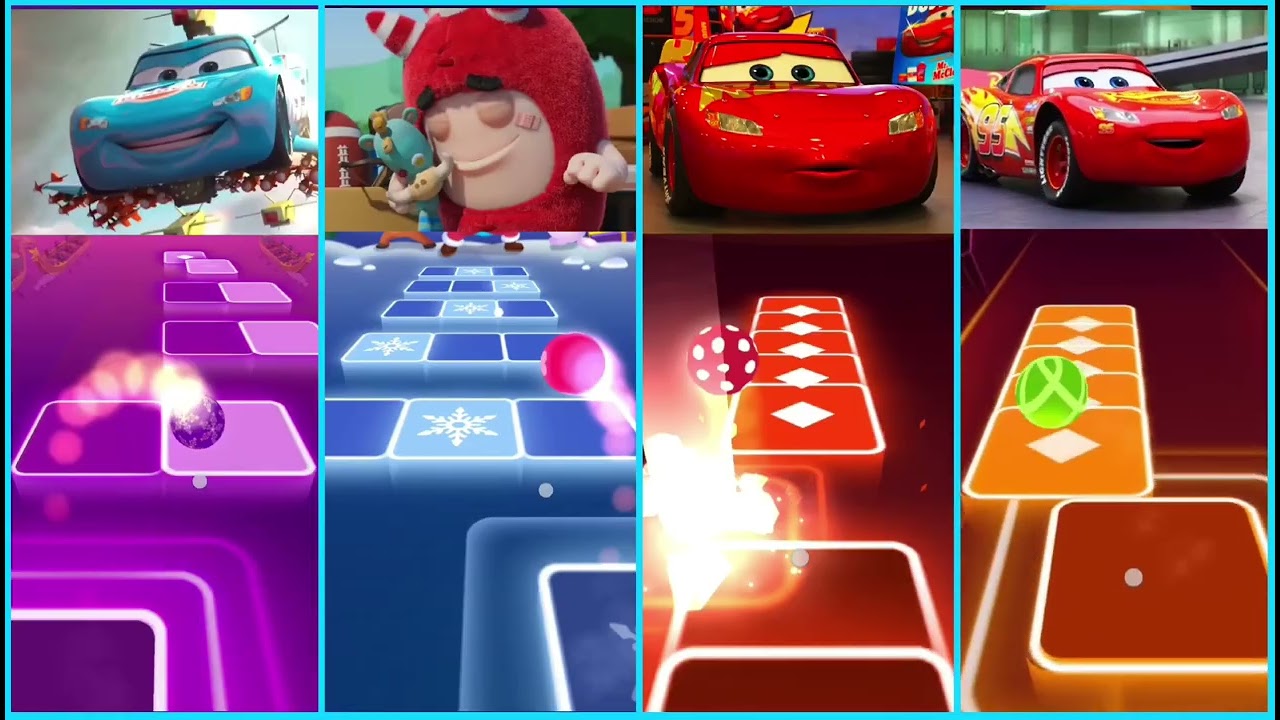 lightning McQueen vs McQueen cars Vs oddbods vs funny cars mix combo gameplay song cover 