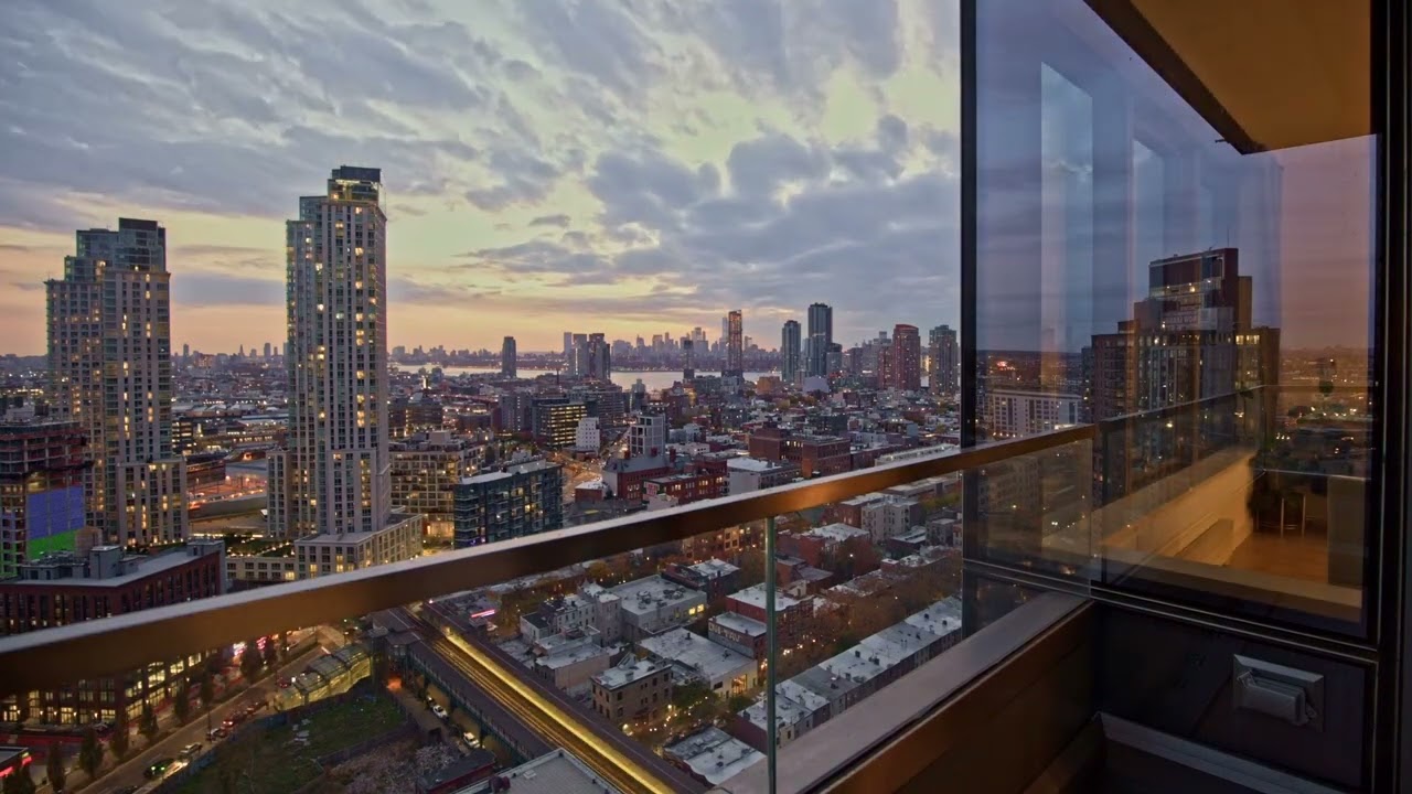 New York City view from Skyline Tower balcony.