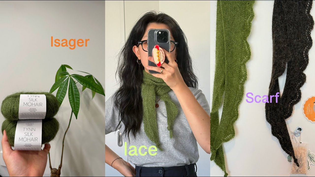 초록을 거머쥔 스카프 | Isager Lace Scarf