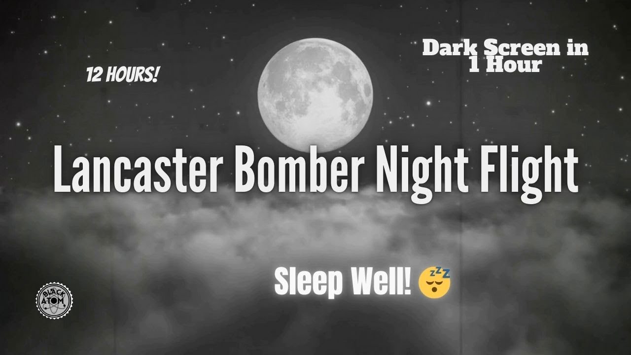 ⨀ ww2 Lancaster bomber engine sounds | calming steady flight for sleep ⨀
