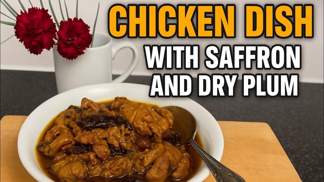 Gjelle me Mish Pule - Safron dhe Kumbulla | Chicken Dish with Saffron and Dry Plums
