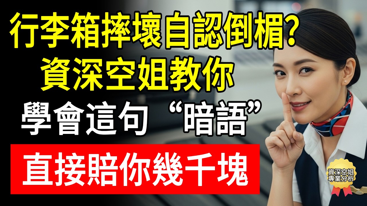 行李箱壞了只能自認倒楣？錯！航空公司最怕你說這3個字母！琳姐飛了20年才敢說：學會這句“行話”，立馬賠你幾千塊現金！ #幸福百分百 #琳姐 #中老年旅遊 #出國注意事項 #財產安全 #航空黑幕