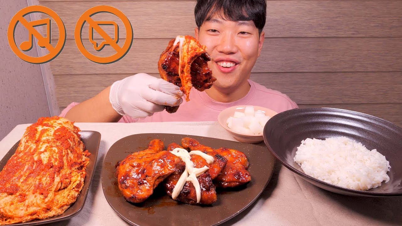 실비김치와 자메이카 통다리구이 이팅사운드 ASMR *말없음 | Most Spicy Kimchi & Chicken Eating Sound ASMR *NO talking