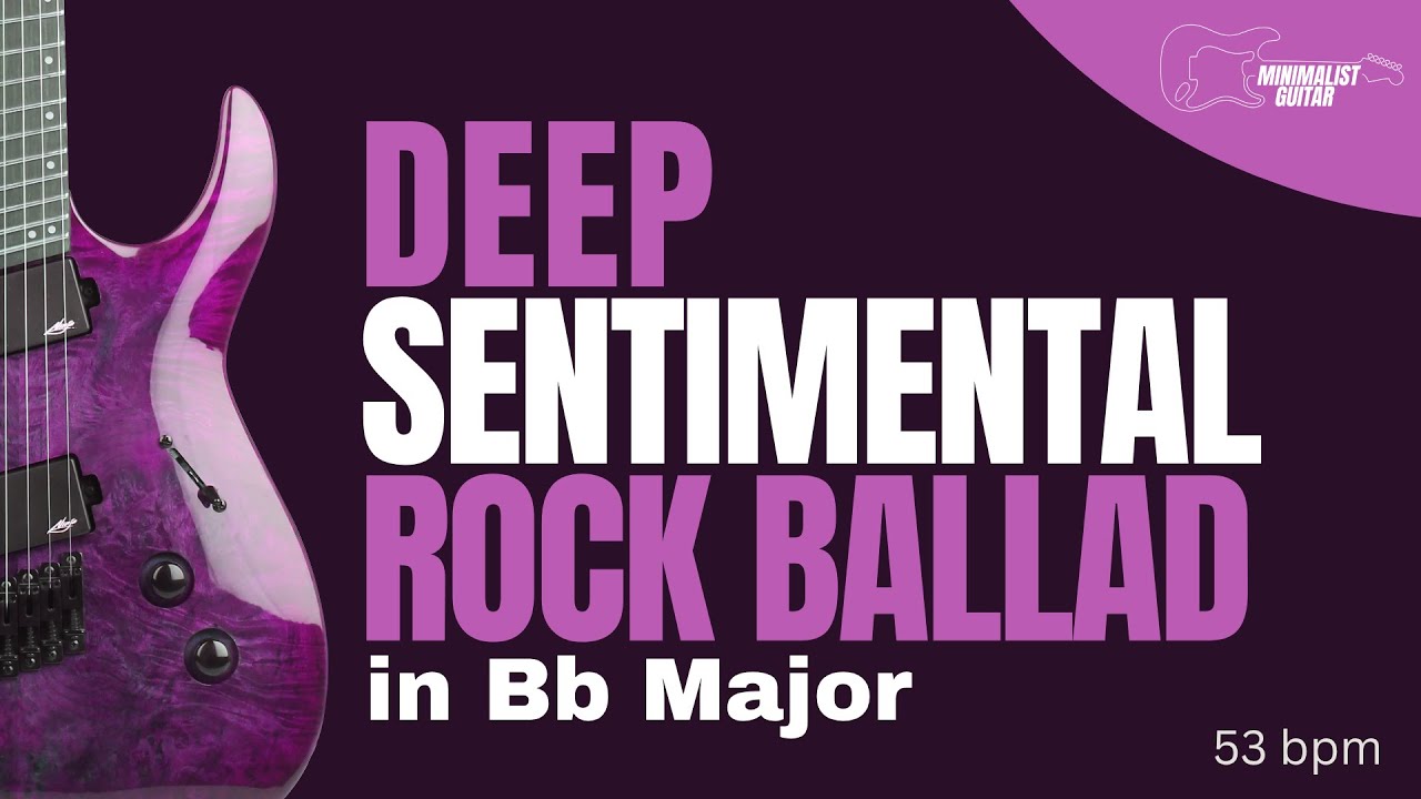 Deep Sentimental 80's Rock Ballad in Bb Major l Guitar Backing Track