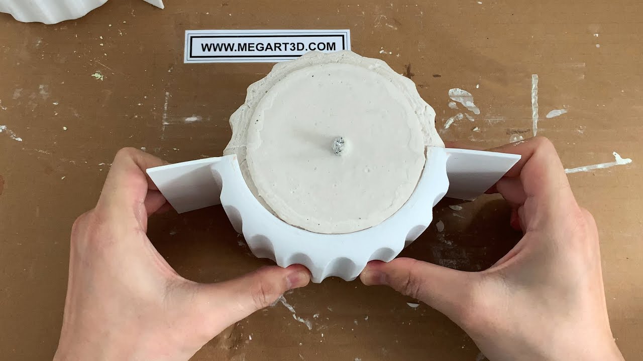 DIY Geometric Plaster Plant Pot use 3d Printed mold - Plaster plant pot