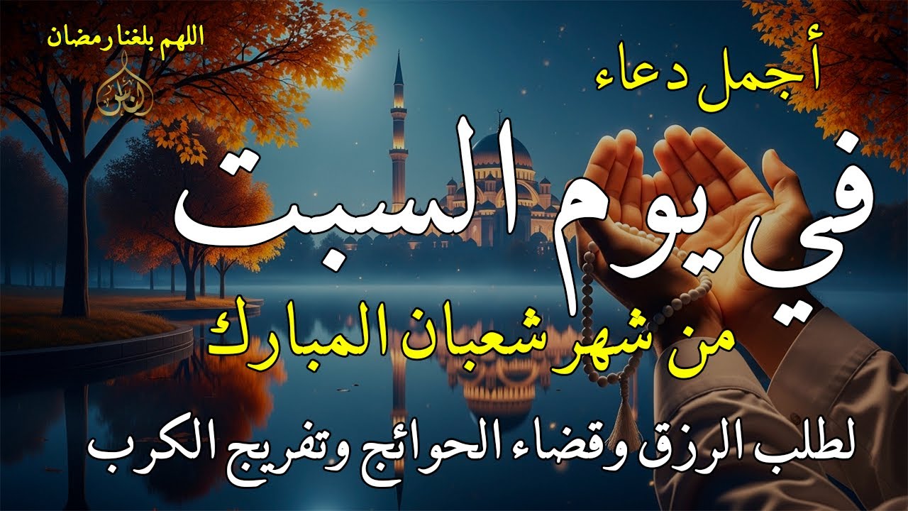دعاء فى يوم السبت المستجاب دعاء يوم 19من شهر شعبان للرزق والشفاء العاجل وقضاء الحوائج 🤲(4k)