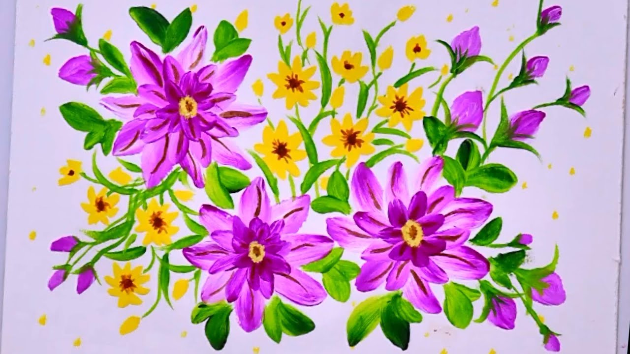 How to Paint Flowers / Acrylic Painting for Beginners / Ree Art