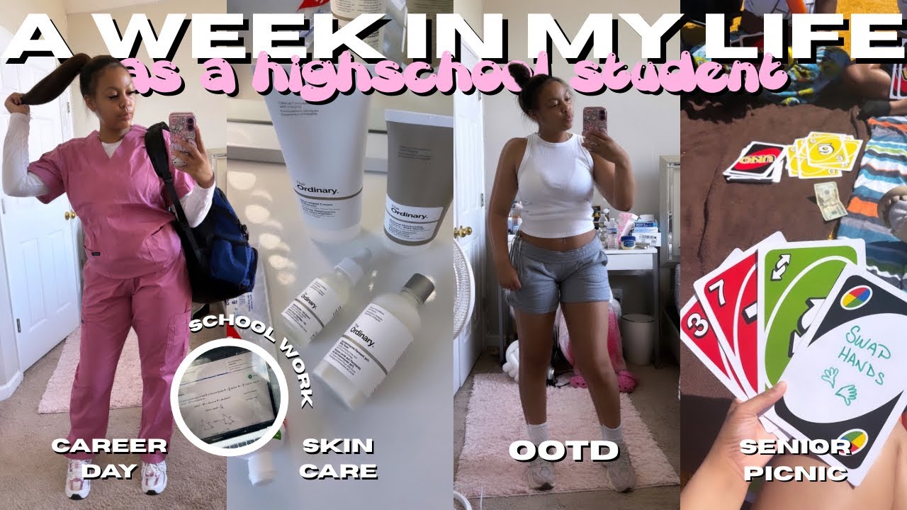 A WEEK in my life as a HIGHSCHOOL STUDENT|career day,skin care,ootd ,senior picnic etc MUST WATCH !