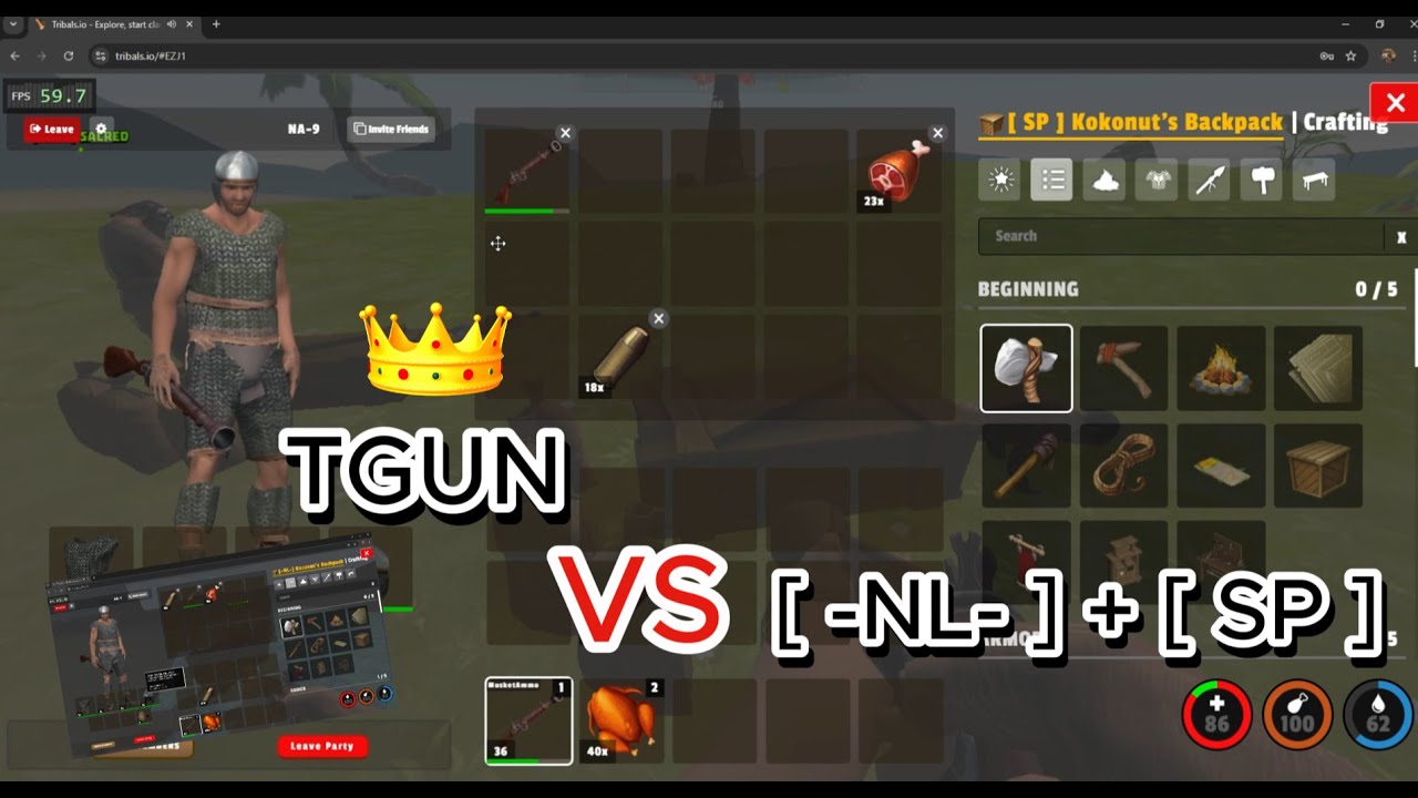 Tribals.io PvP [ TGUN ] VS [ -NL- ] + [ SP ]  2v2 2Round☠️