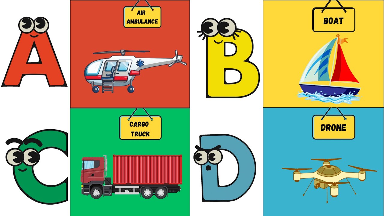 ABC Vehicles Song 🚗✈️ | Learn Alphabet with Fun Transportation | UZR Learning | #abcd #kids
