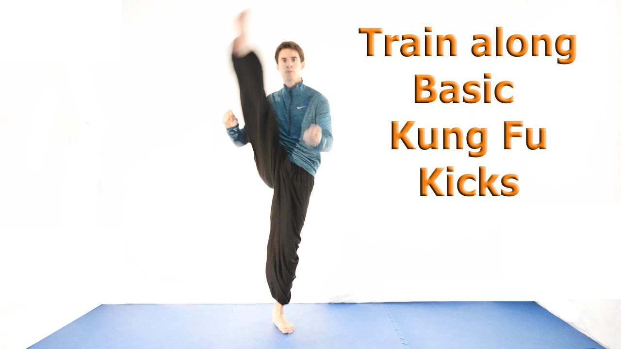 Train along basic Kung Fu kicks