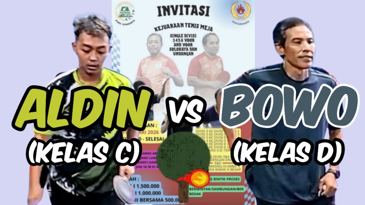 ALDIN (Istana Teknindo) vs BOWO (Sorsawo) 🏓🏓 Babak Lanjutan Invitasi Tenis Meja Bolamas