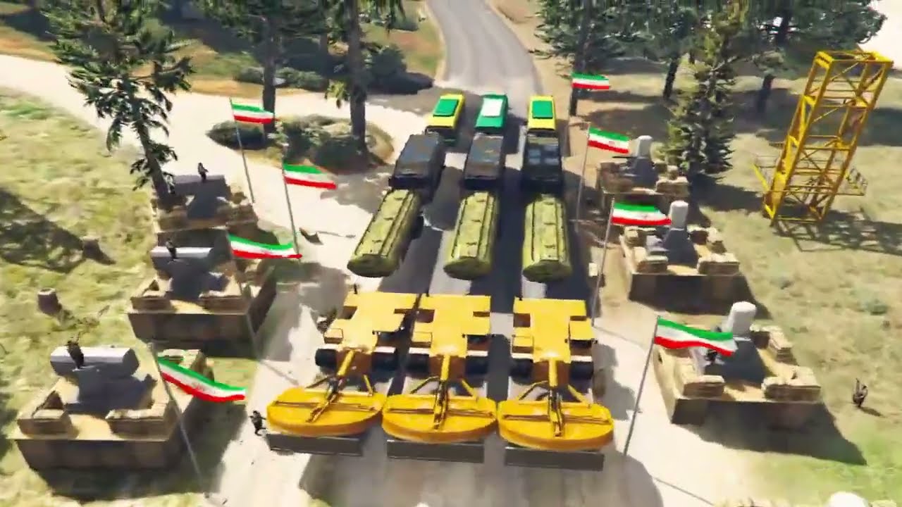 USA Fighter Jets & Irani Helicopters Attack on Israeli Military Convoy & Airport of Tel-Aviv - GTA 5