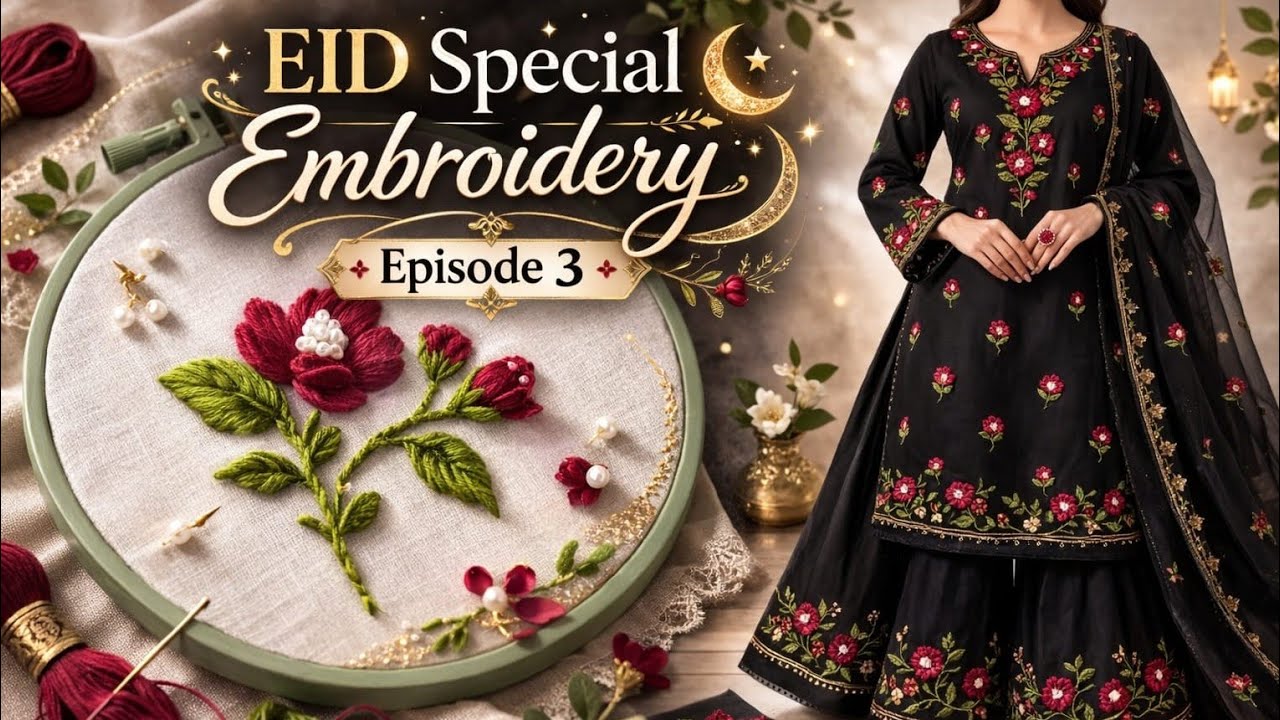 Eid Special Outfit Embroidery | Episode 3 Hand Embroidery for Beginners