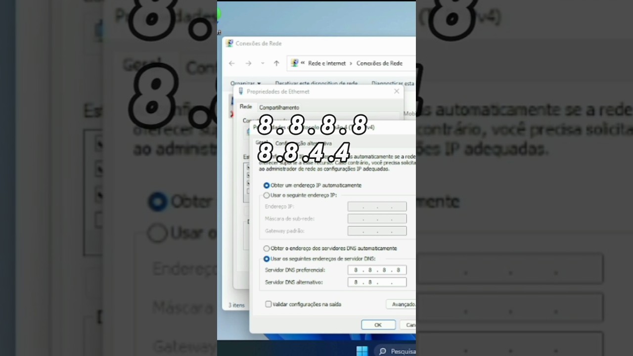 Trocar DNS do WINDOWS