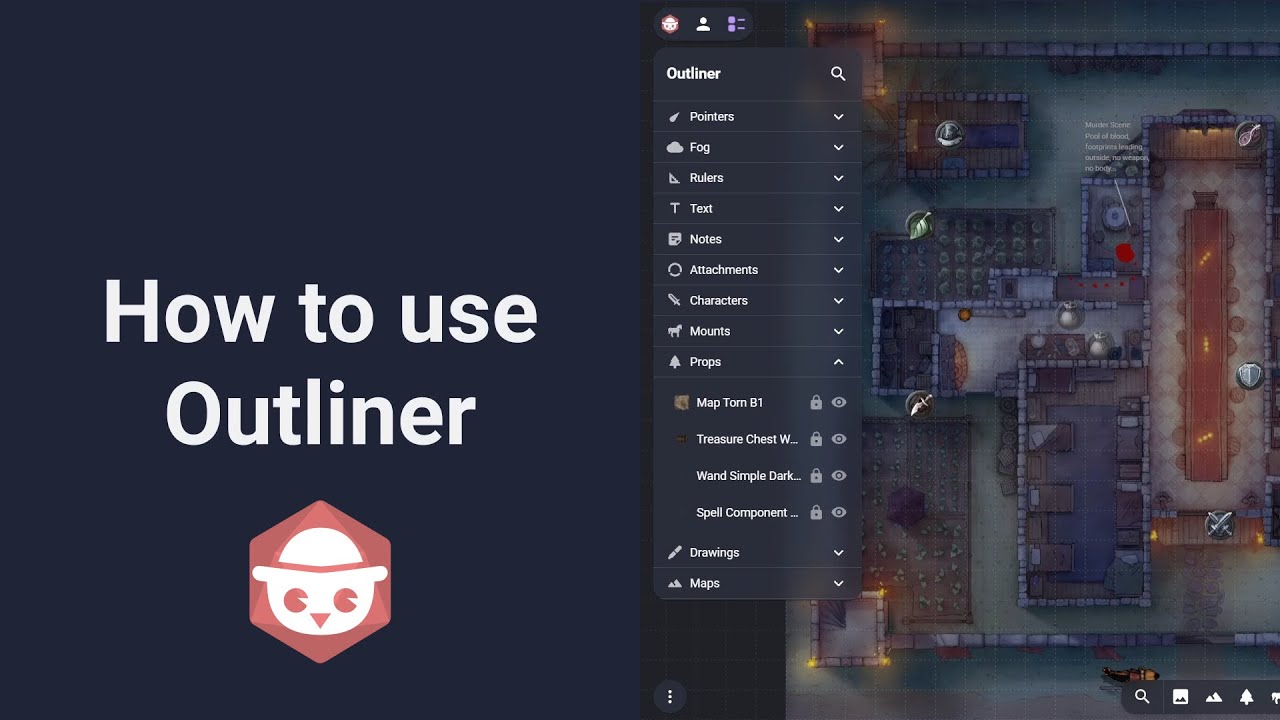 How to use Outliner in Owlbear Rodeo