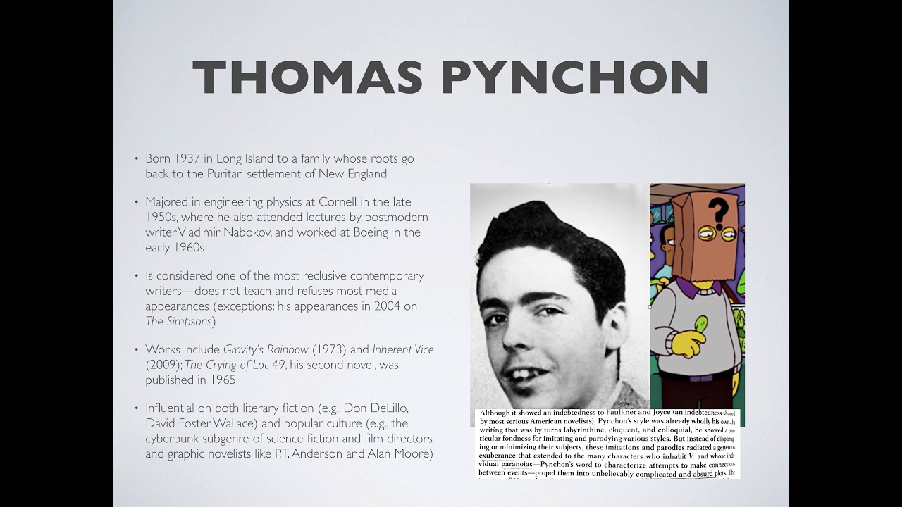 A Lecture on Thomas Pynchon's 