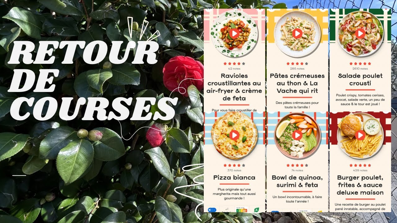 Retour de courses avec recettes 1 semaines 