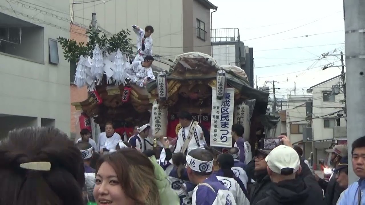東成区民祭り2023 五台のだんじり神路公園出発～打別れまで 大今里、西今里、深江、東今里神路、中本
