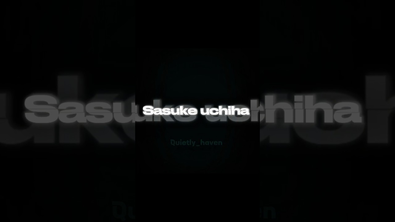 The Best Side Character !! SASUKE UCHIHA Uchiha