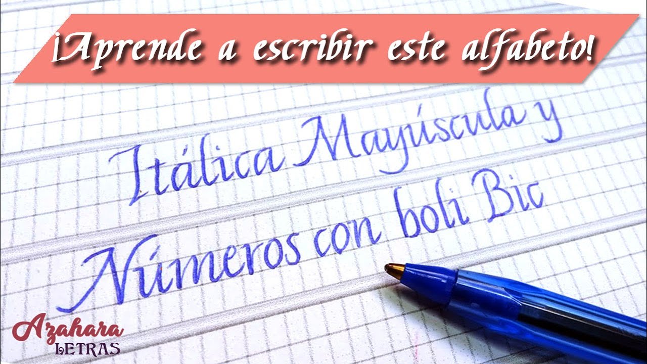 ⚜️ 🖊️CALIGRAFÍA ITÁLICA MAYÚSCULA + NÚMEROS CON BOLI BIC