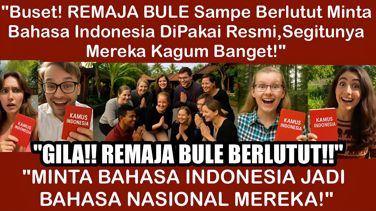 Buset! Remaja-Remaja Bule Sampai Berlutut Cuma Biar Bahasa Indonesia Jadi Bahasa Negara Mereka!