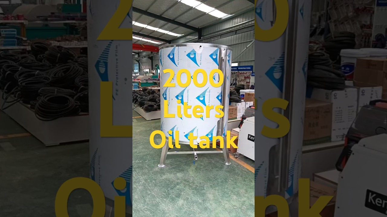 2,000 liters edible oil storage tank flat top with level indicator #oilstocks #oilpress #oilmill