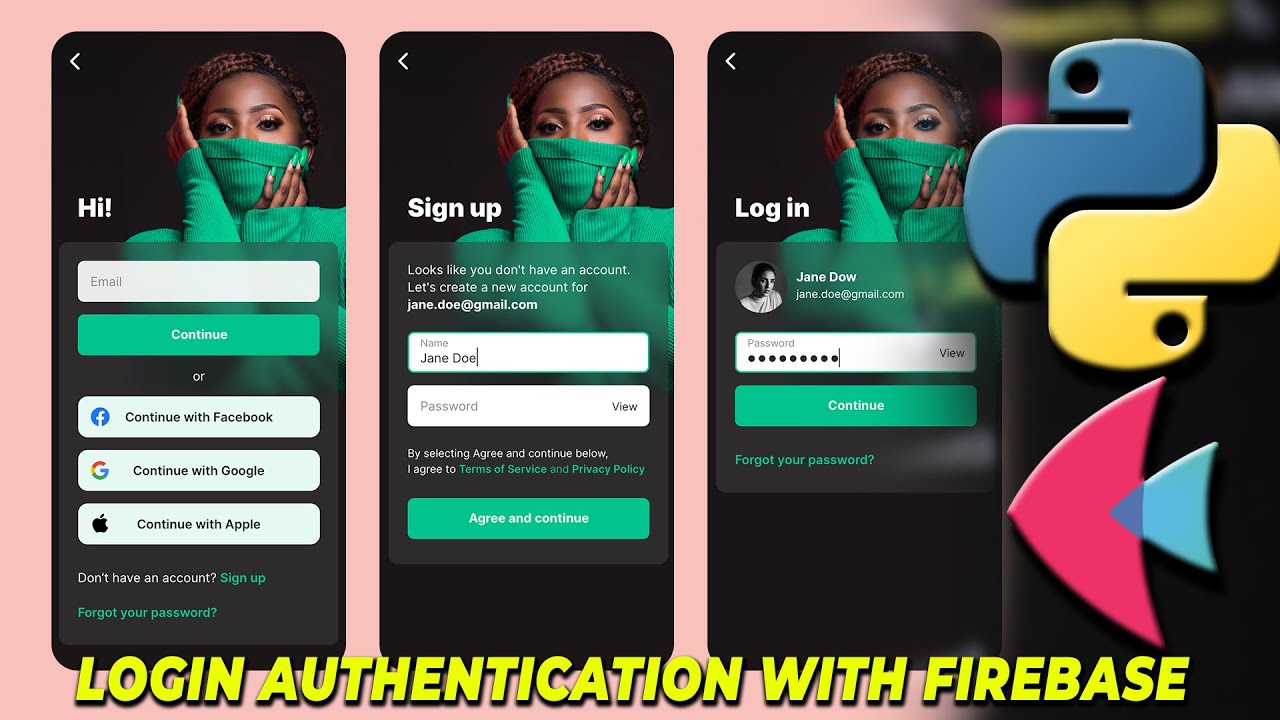Python Flet App with firebase authentication | Part 2 | Mr Newton