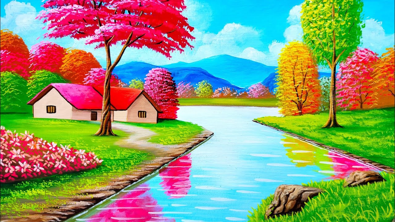 Painting of a spring time landscape and nature | painting 595