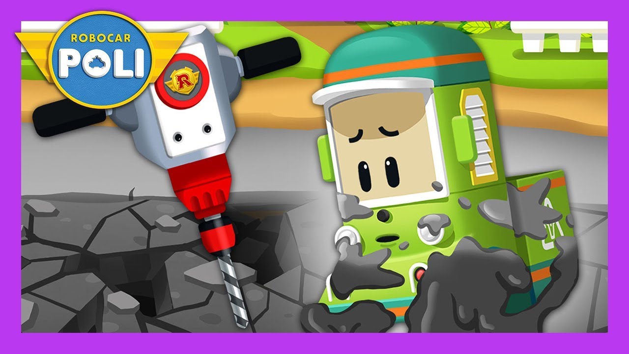You fell into the concrete?! How should we rescue? | Rescue play for Kids | Robocar Poli Game