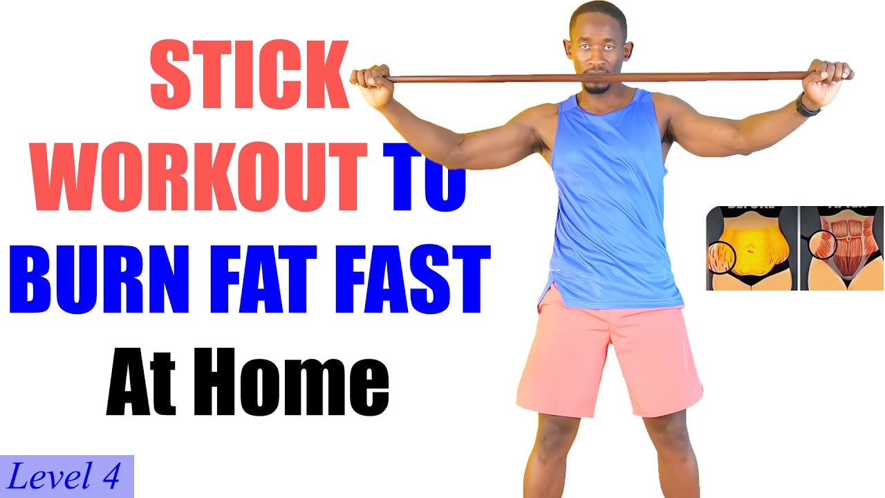 30-Minute FULL BODY STICK WORKOUT FOR FAT BURNING
