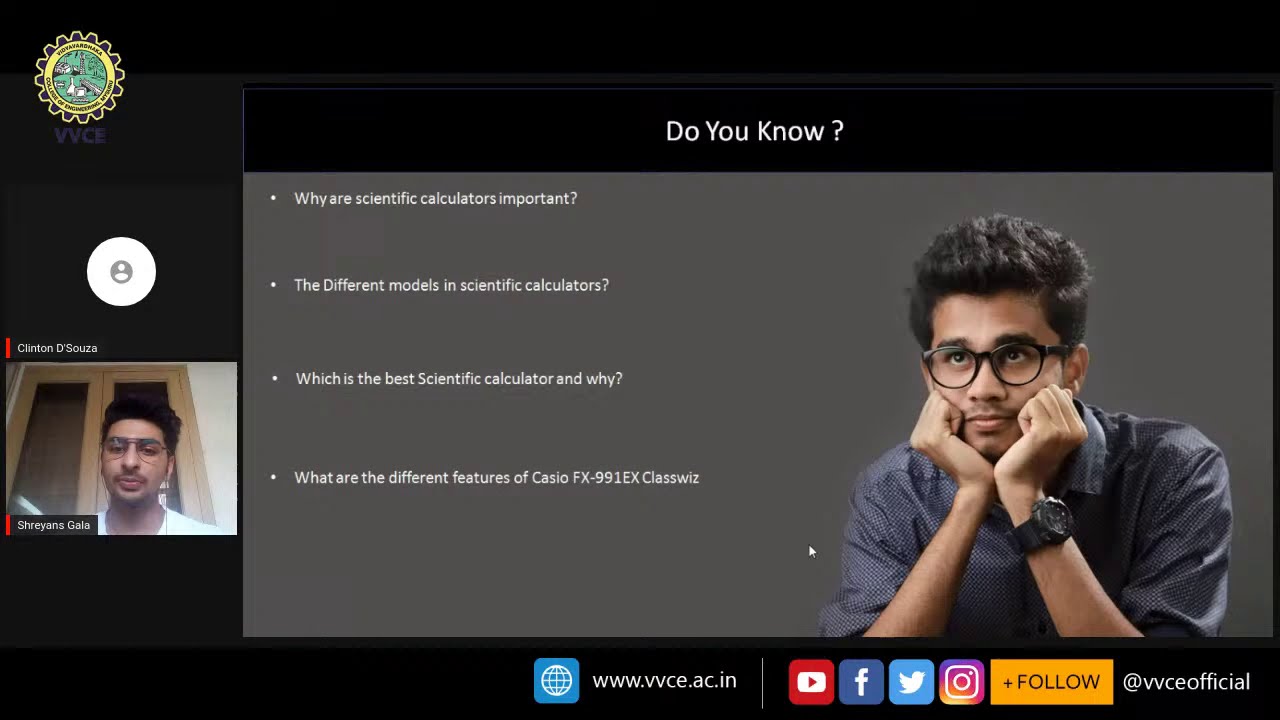 SESSION ON SCIENTIFIC CALCULATOR, VVCE FOOT PRINTS AND VIRTUAL TOUR OF VVCE