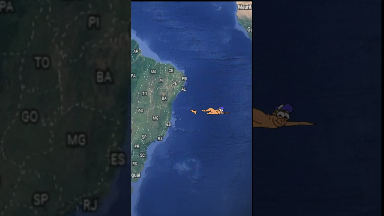 do BRASIL a &Aacute;FRICA nadando..