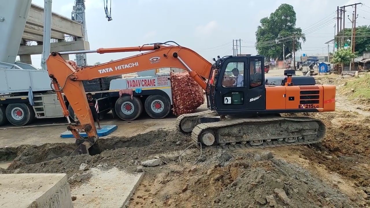 एक्सा वेटर मशीन है 😲 टाटा कंपनी का मशीन है 😲 ब्रिज का काम चल रहा है 😲