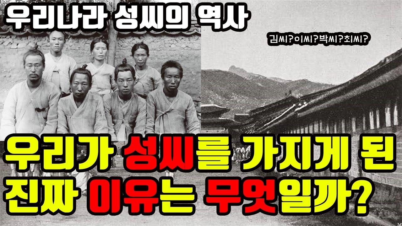 대부분 사람은 모르는 우리가 김,이,박,최 등 성씨를 가진 이유는? 언제부터 성씨가 생겨났을까 한국 성씨의 역사