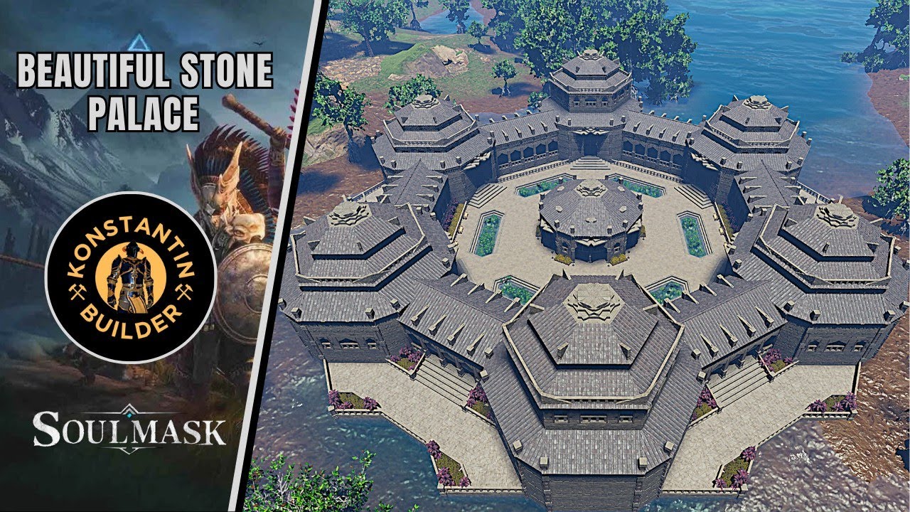Beautiful Stone Palace in Soulmask: Amazing Useful tricks for base building (Speed Build/ No Mods)