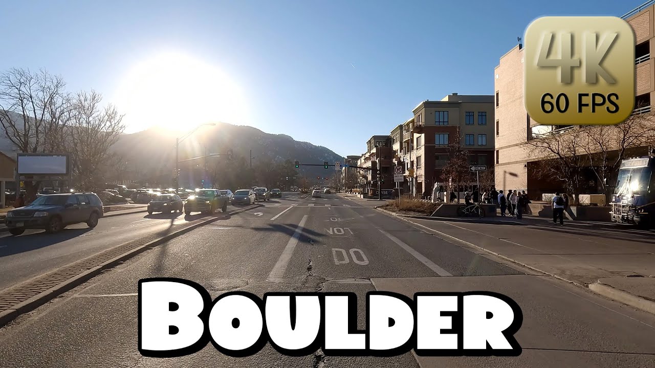 Driving Around Boulder, Colorado and the University of Colorado in 4k Video
