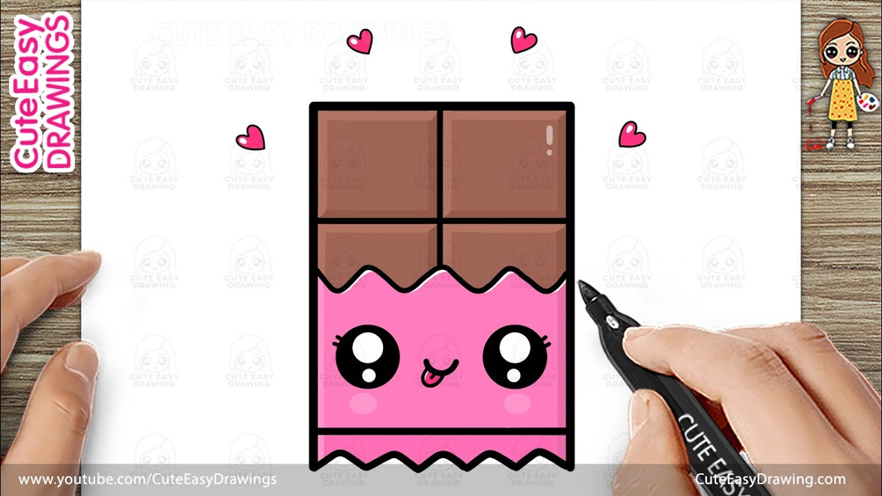How to Draw a Cute Easy Chocolate Bar &ndash;  Tutorial for Kids 🍫✨