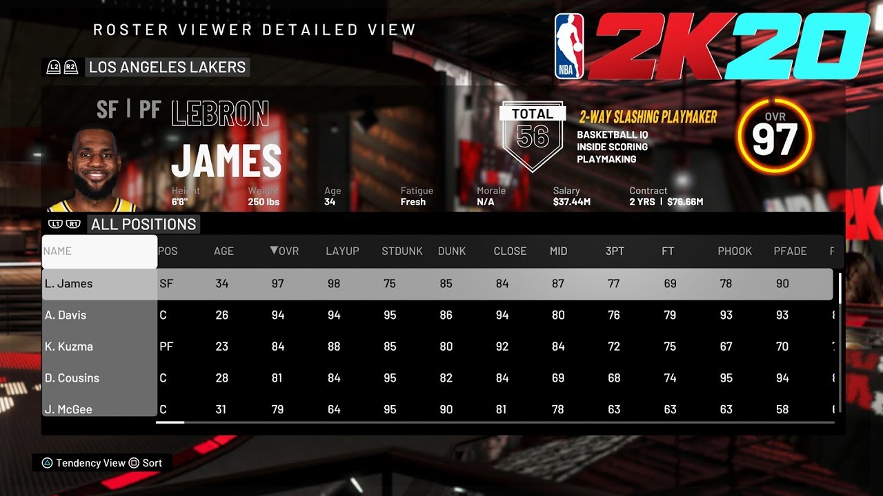 NBA 2K20 Full Roster Ratings - Current Players/Legends/WNBA/All-Time Teams/Free Agents