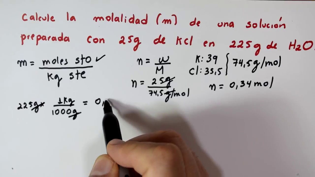 Unidades de Concentraci&oacute;n, Molalidad [m]