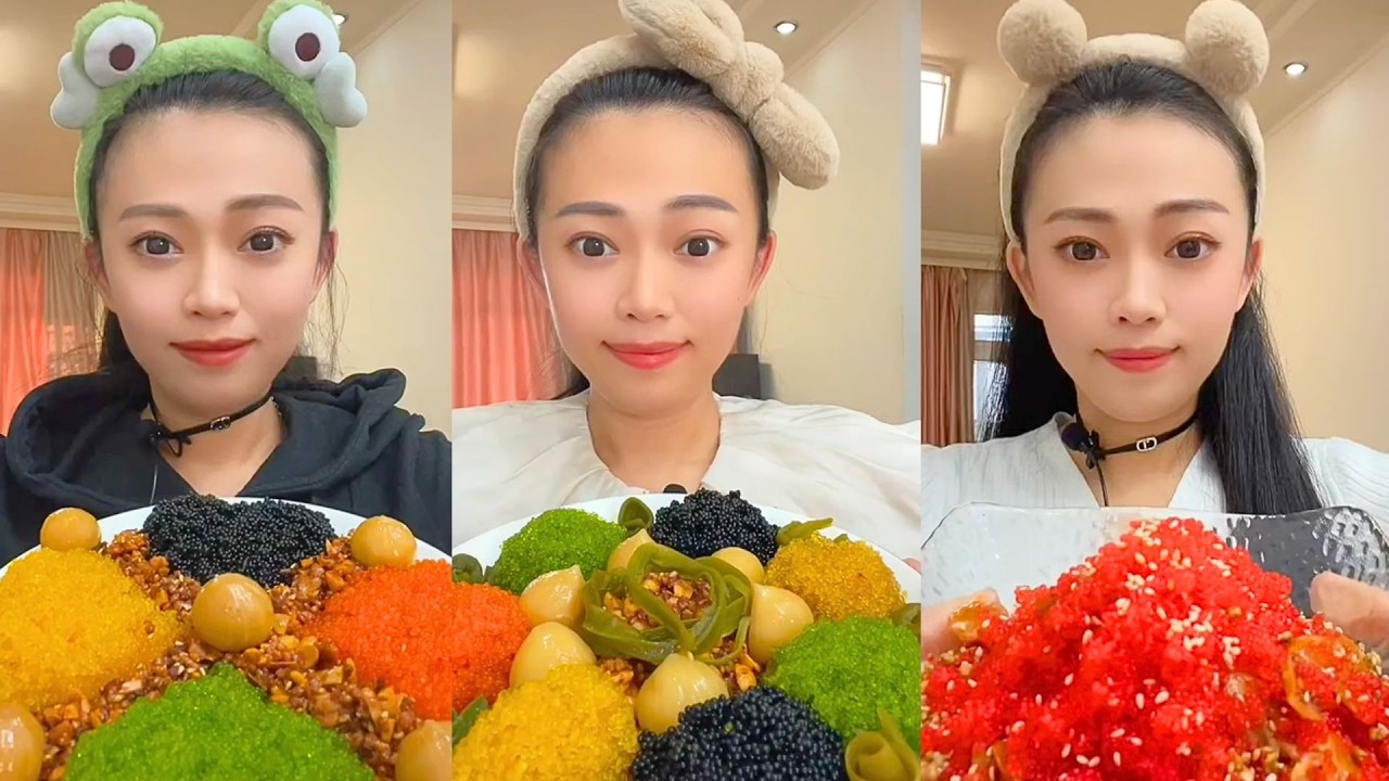 Rainbow Roe Platters with Quail Eggs and Spicy Crunch Topping