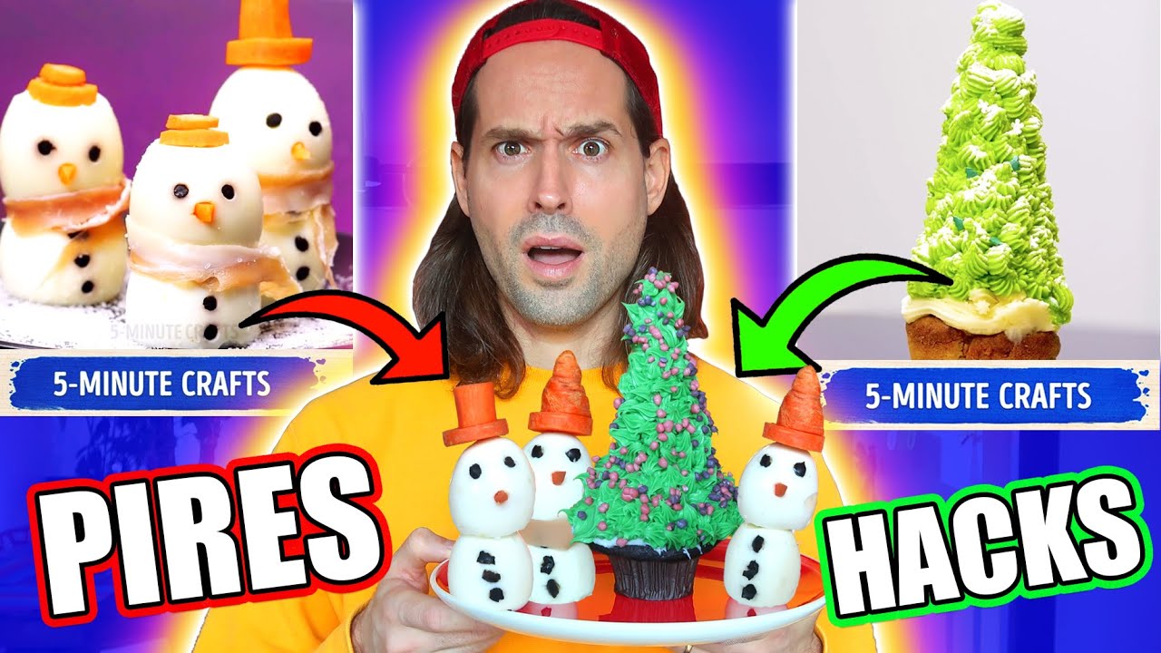 JE TESTE LES PIRES RECETTES NOËL DE 5 MINUTE CRAFTS - HUBY