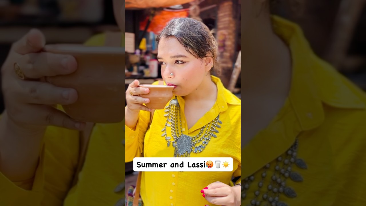 Summer and Lassi 🥛🥵☀️Mention someonewho will treat you lassi #streetfood #food #summer #lassilove