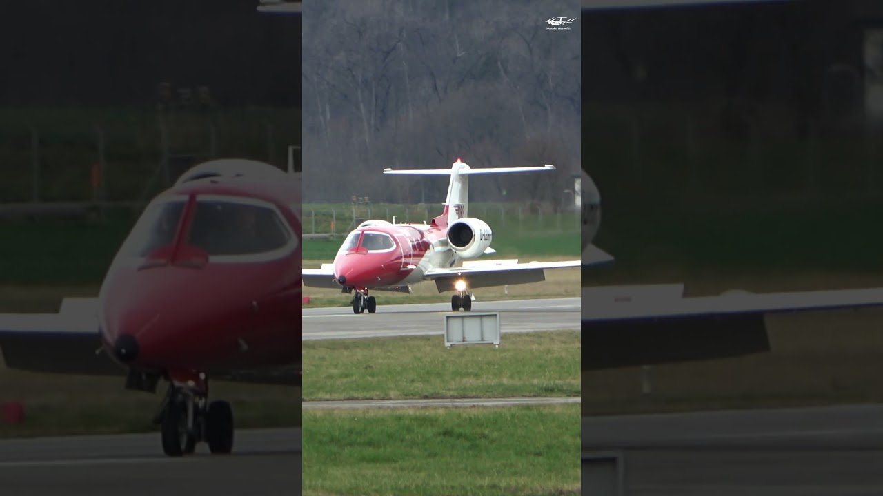 Legendary Learjet 35A Landing at Bern, Switzerland!