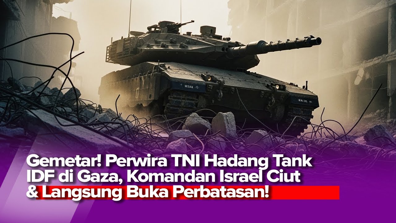 NYALI BAJA! TANK MERKAVA MUNDUR SAAT PERWIRA TNI PASANG BADAN DI PERBATASAN GAZA!