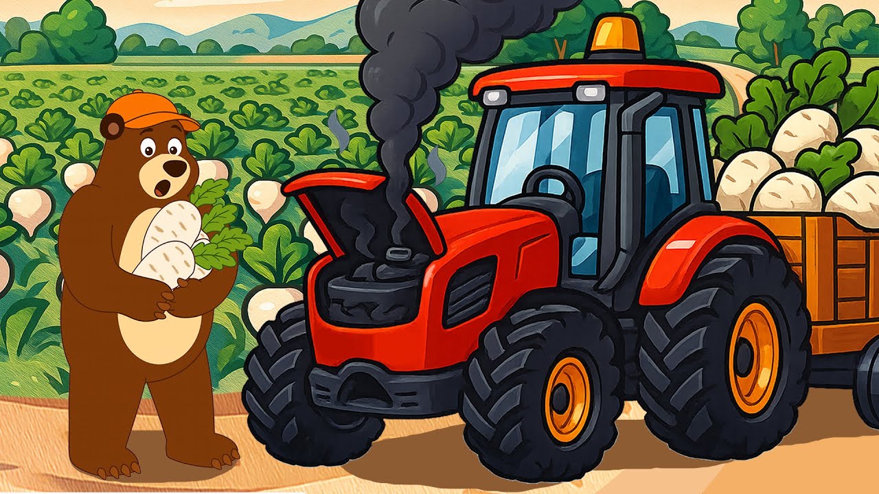 Tractor Engine Repair with Bear to Keep Harvesting Beets! 🚜🐻 | The Bear's Garage | Garage 2
