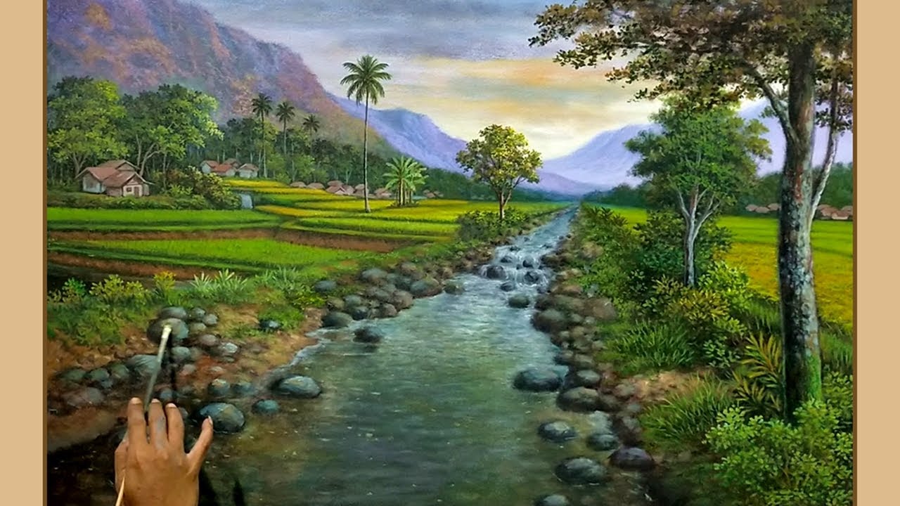 CARA MENGGAMBAR - MELUKIS PEMANDANGAN ALAM INDAH / HOW TO DRAW BEAUTIFUL LANDSCAPE BY DANDAN SA, 56