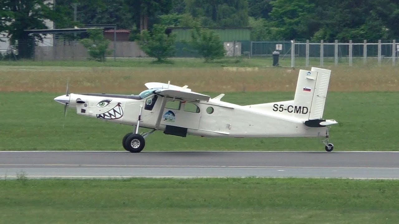 Aviofun Pilatus PC-6/B2-H4 Turbo Porter landing at Graz Airport | S5-CMD